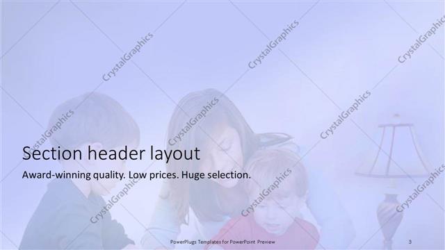 Section Header presentation slide layout