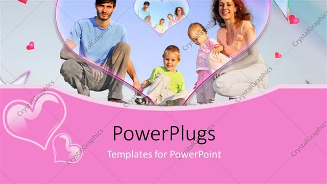  Presentation with hearts - Lovely and happy family collage with hearts and stars