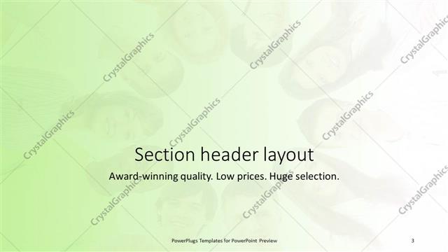 Section Header presentation slide layout