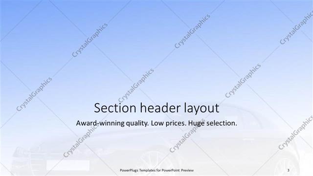 Section Header presentation slide layout