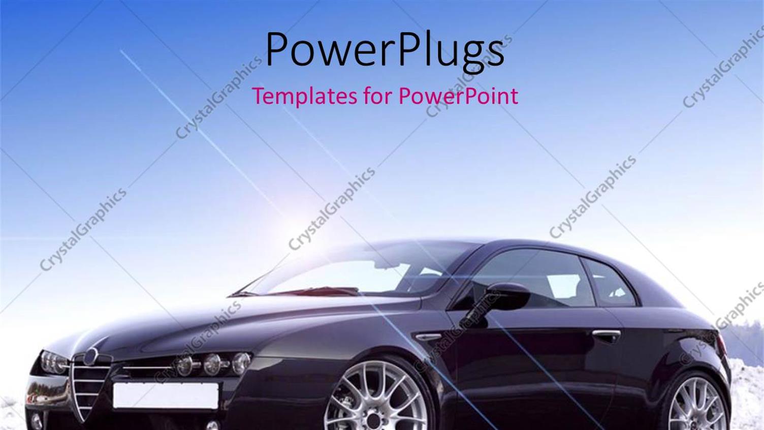 Featuring a Luxurious Car with Bluish Background and Place for Text