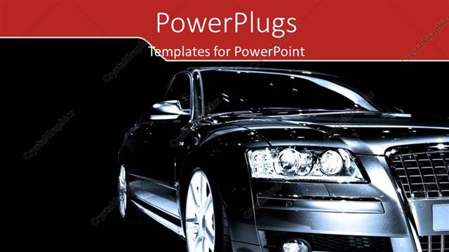  Presentation with luxury car - A luxury car with black background and place for text