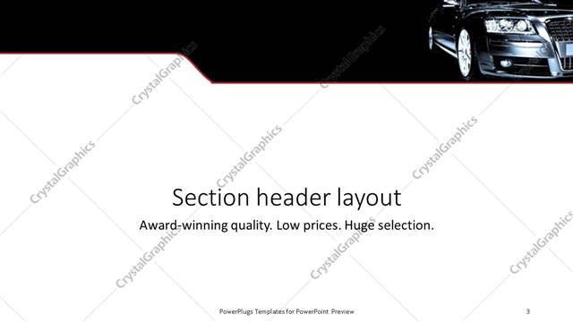 Section Header presentation slide layout