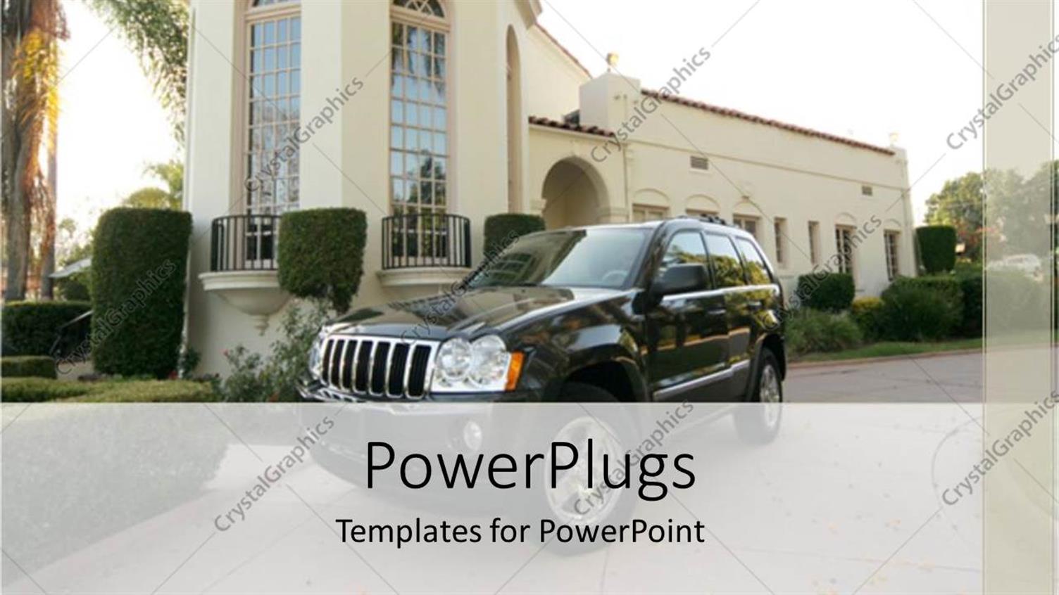 Featuring Luxury Mansion Home with SUV Parked in Front