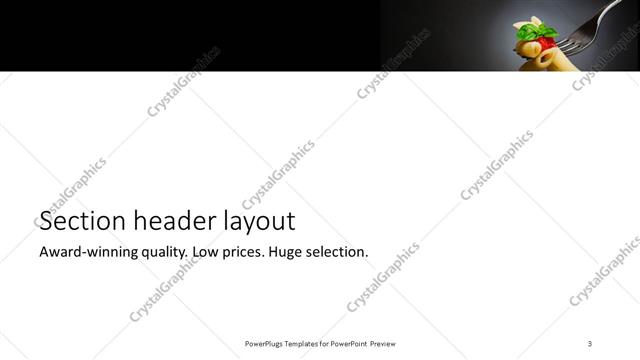 Section Header presentation slide layout