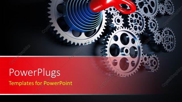  Presentation with energy power - A machine concept using set of interconnected gears with black color