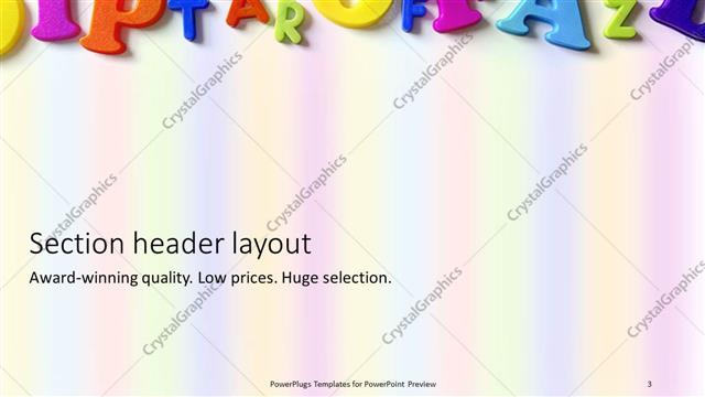 Section Header presentation slide layout