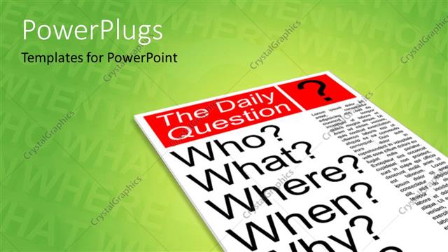  Presentation with page - A magazine with a question on the cover page