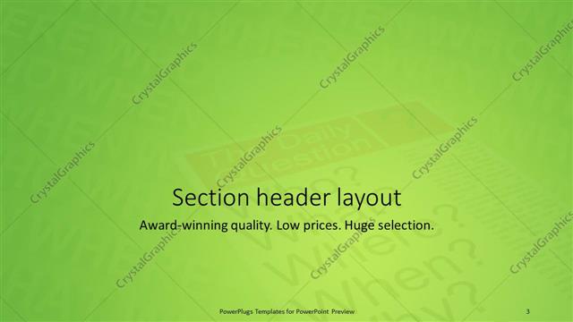 Section Header presentation slide layout