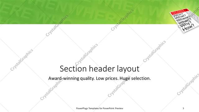 Section Header presentation slide layout