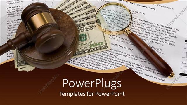  Presentation with mortgage - Magnifying glass with dollar bills on some papers