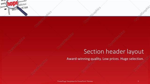 Section Header presentation slide layout