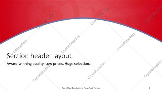 Section Header presentation slide layout