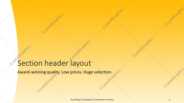 Section Header presentation slide layout