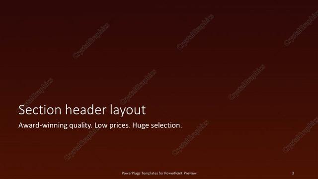 Section Header presentation slide layout