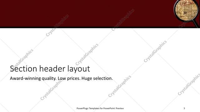 Section Header presentation slide layout