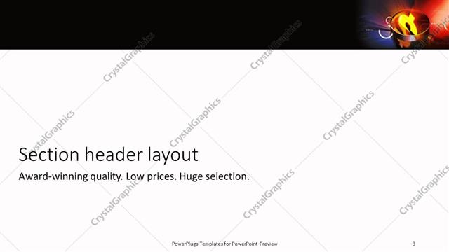 Section Header presentation slide layout