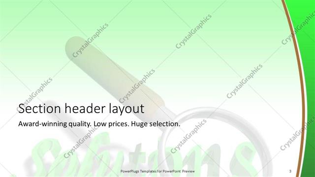 Section Header presentation slide layout
