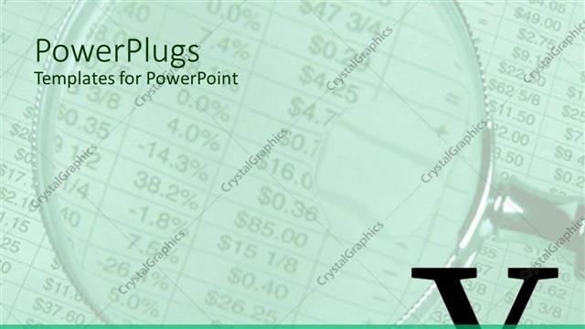  Presentation with looking glass - Magnifying glass over looking lots of numbers on a paper