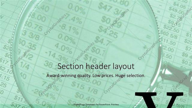 Section Header presentation slide layout
