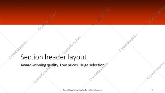 Section Header presentation slide layout