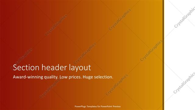 Section Header presentation slide layout
