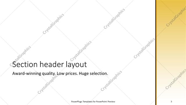 Section Header presentation slide layout