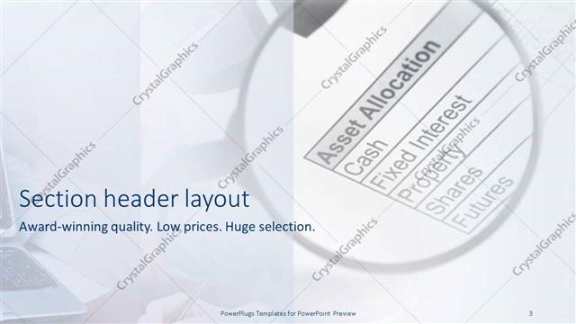 Section Header presentation slide layout