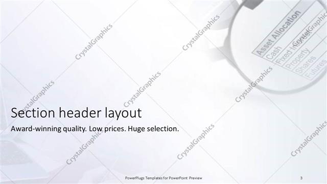 Section Header presentation slide layout