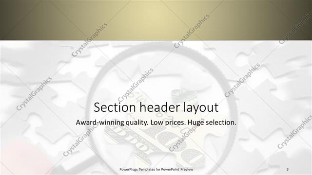 Section Header presentation slide layout