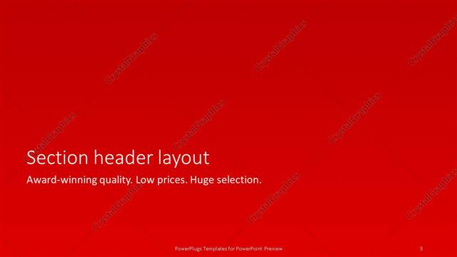 Section Header presentation slide layout