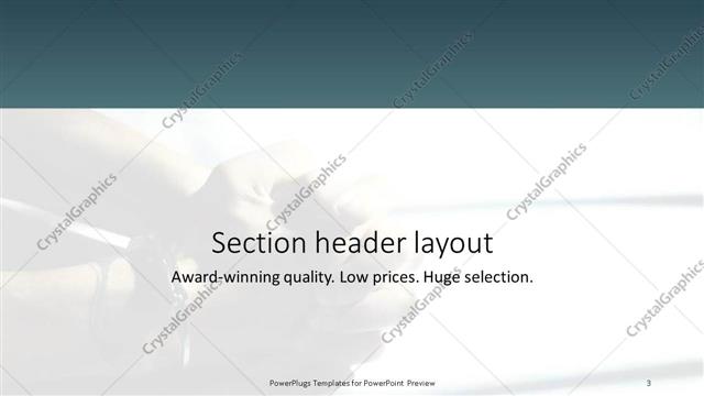Section Header presentation slide layout