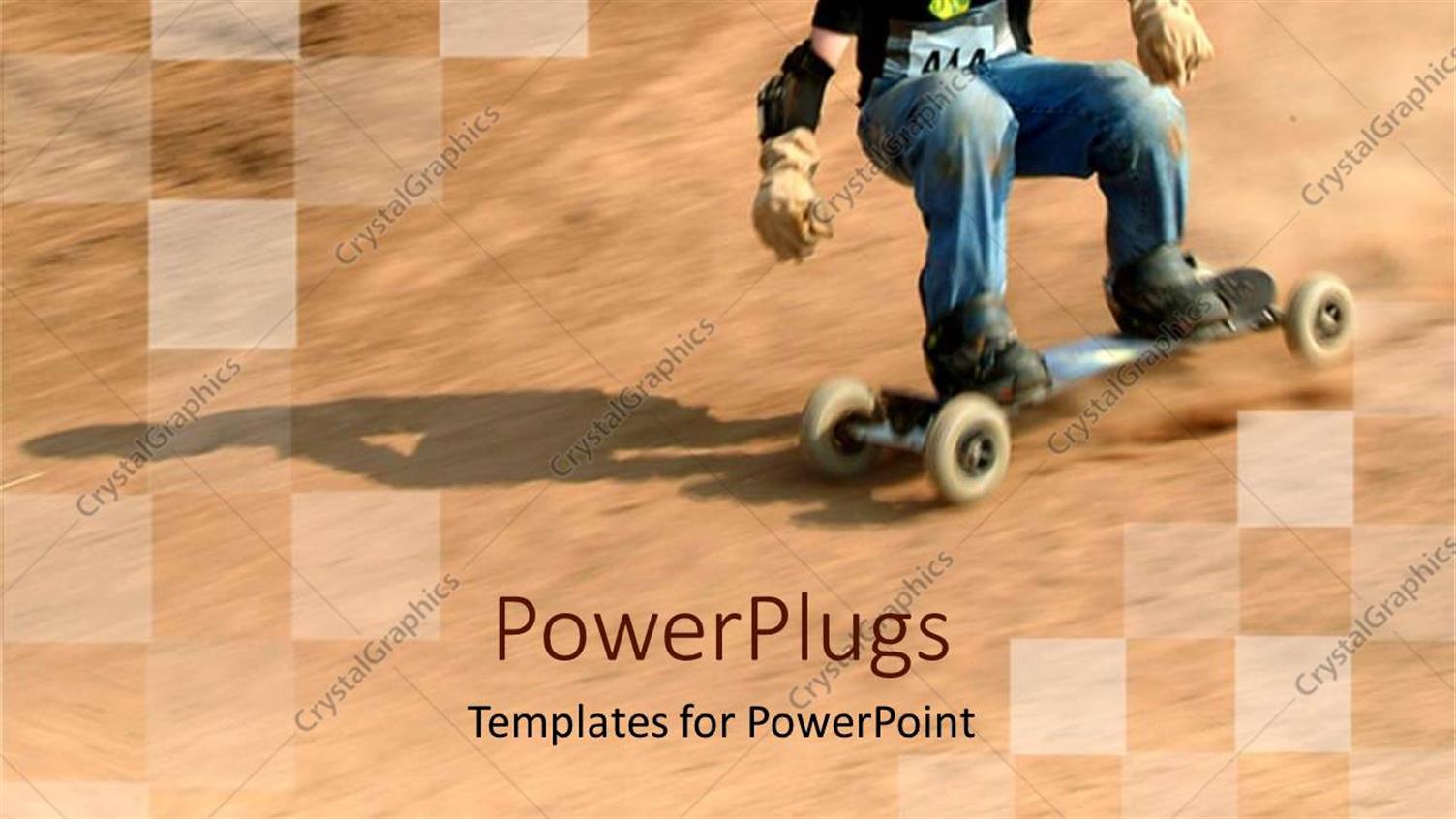 Featuring a Man Balancing on Roller Skates Riding Down a Dirt Road