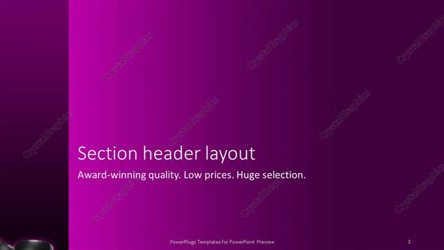 Section Header presentation slide layout