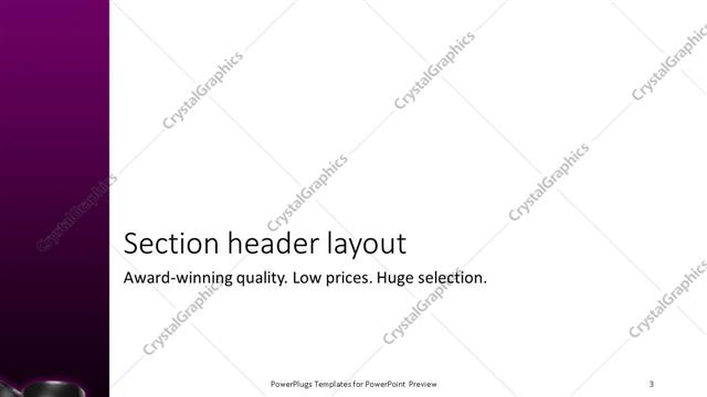 Section Header presentation slide layout