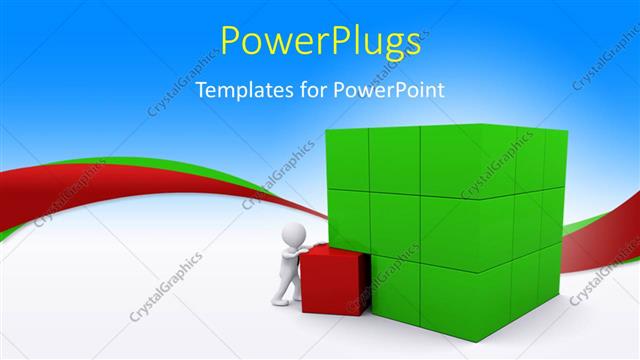  Presentation with cube - A large cube with lots of pieces and an outstanding red colored one