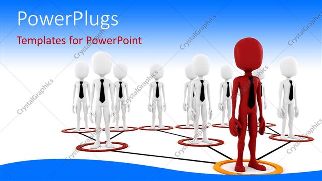  Presentation with leader - A red leader standing in front of other characters