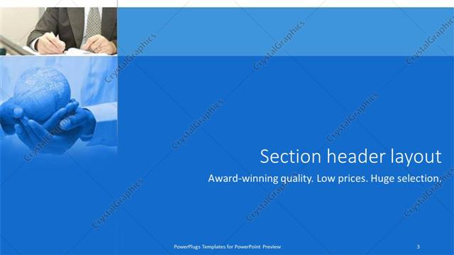 Section Header presentation slide layout