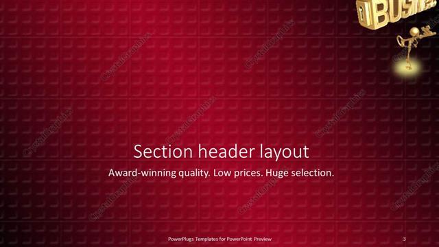 Section Header presentation slide layout