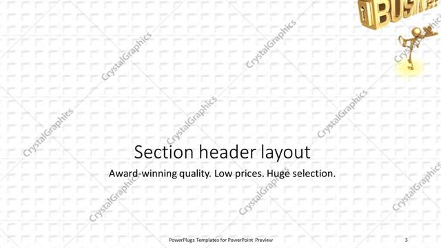 Section Header presentation slide layout