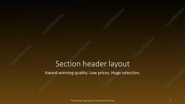 Section Header presentation slide layout