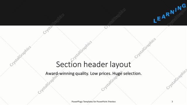 Section Header presentation slide layout
