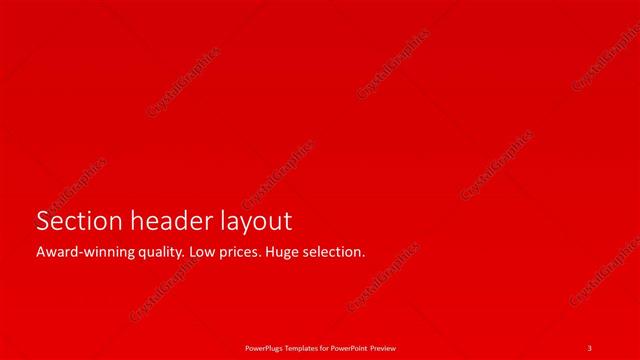 Section Header presentation slide layout