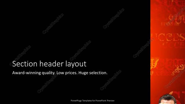 Section Header presentation slide layout