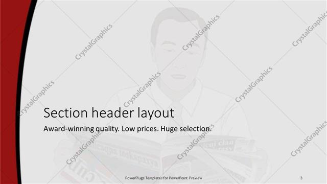 Section Header presentation slide layout