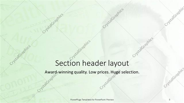 Section Header presentation slide layout