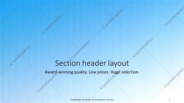 Section Header presentation slide layout