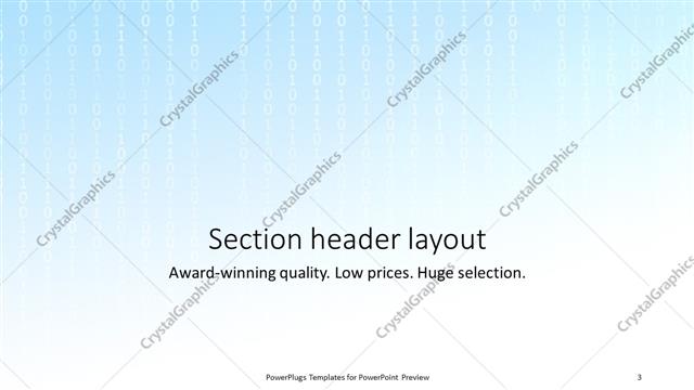 Section Header presentation slide layout