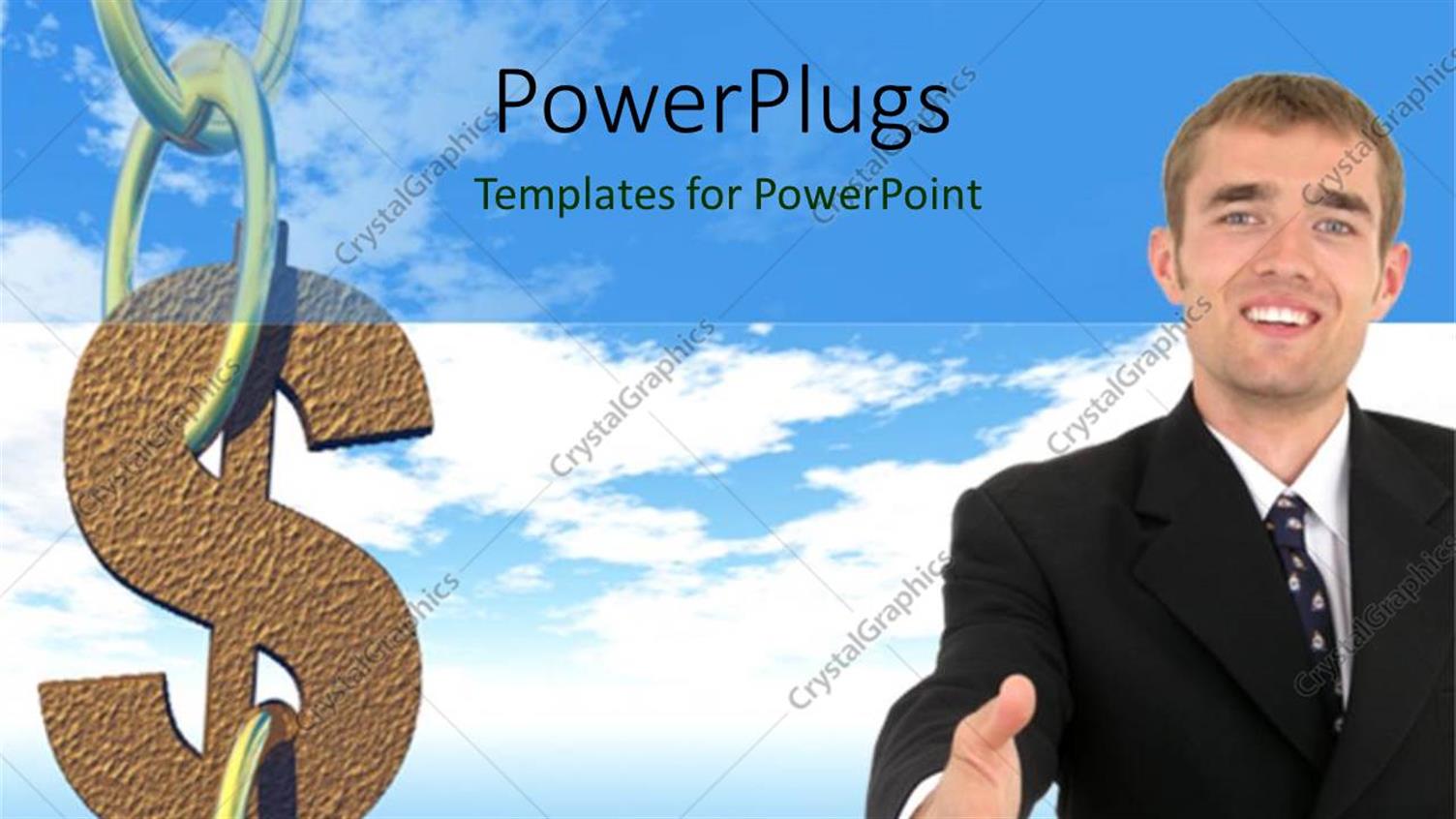 Featuring Man Gestures for Handshake with dollar Symbol Forming Part of Chain