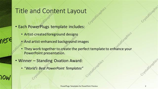 Title and Content presentation slide layout